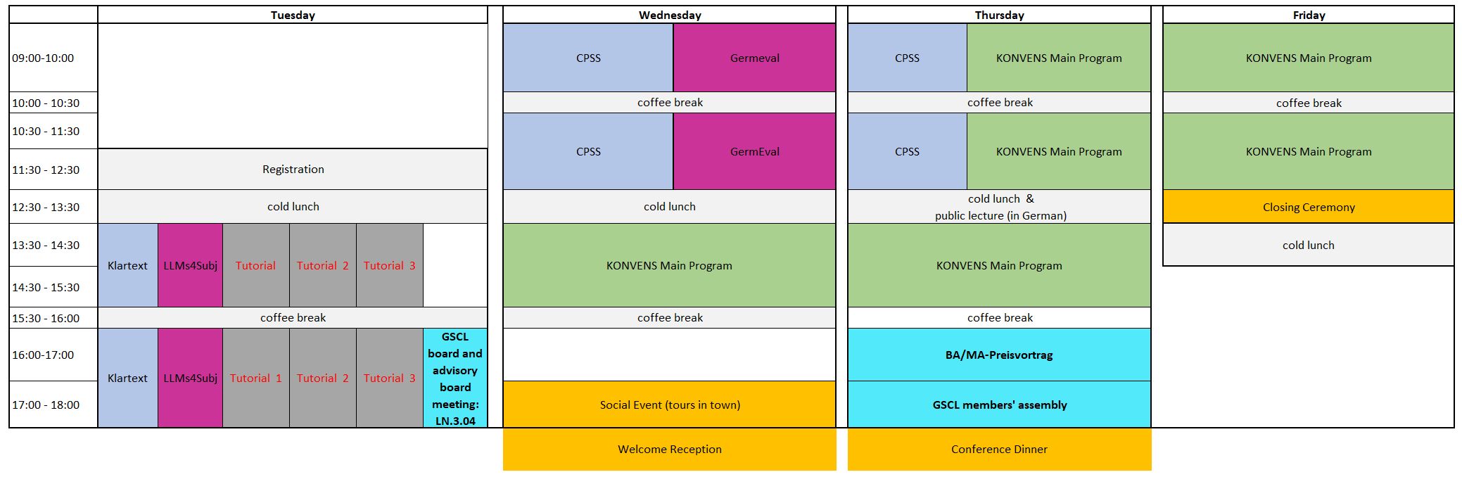 Preliminary Time Schedule